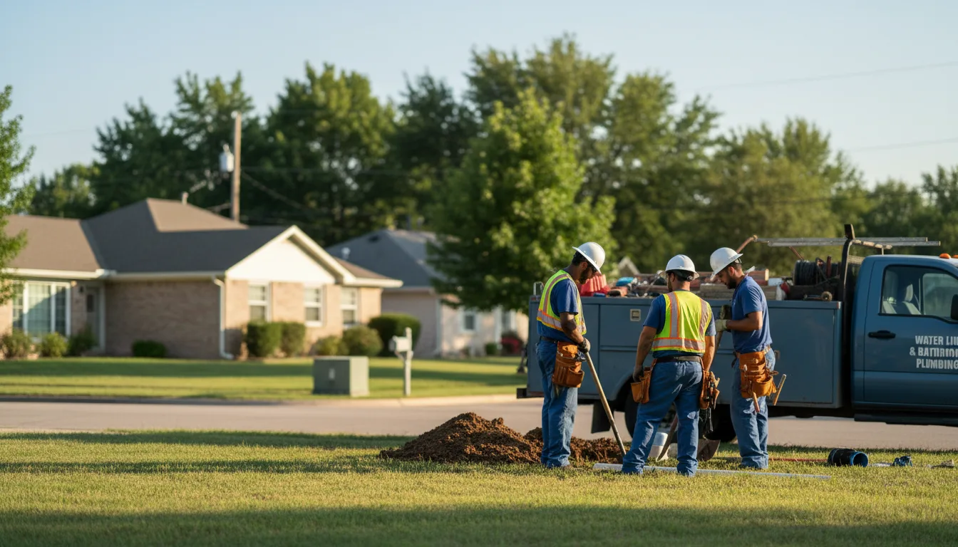 Residential water line and bathroom plumbing service in Era, TX